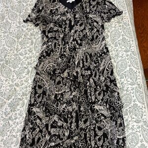 Dress Barn Black Maxi Dress with White Floral Print